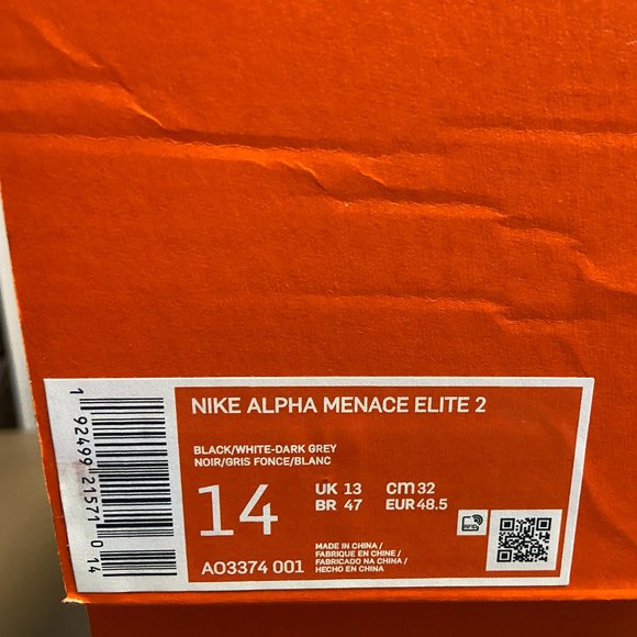 Nike Alpha Menace Elite 2 Flyknit Football Cleats Black AO3374-001 Men NEW main image 7